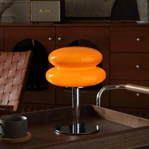 NEW Mid Century Modern Lamp for Nightstand, Dimmable Retro Egg Tart Bedside Lamp